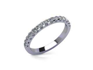 Semi-Set Diamond Eternity Ring in 18ct. White Gold: 2.1mm. wide with Round Shared Claw Set Diamonds - 12