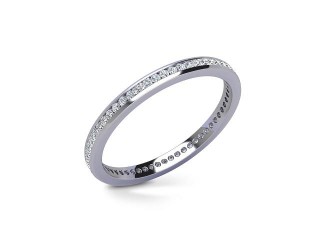Full Diamond Eternity Ring in 18ct. White Gold: 2.0mm. wide with Round Channel-set Diamonds - 12
