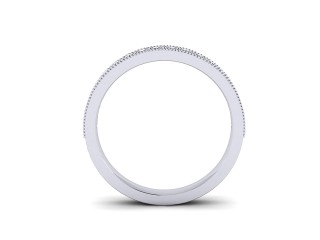 Semi-Set Diamond Eternity Ring in 18ct. White Gold: 2.7mm. wide with Round Milgrain-set Diamonds - 3