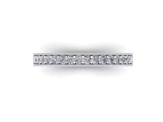 Semi-Set Diamond Eternity Ring in 18ct. White Gold: 2.7mm. wide with Round Milgrain-set Diamonds - 9