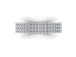 Full Diamond Eternity Ring in 18ct. White Gold: 4.7mm. wide with Round Shared Claw Set Diamonds - 9