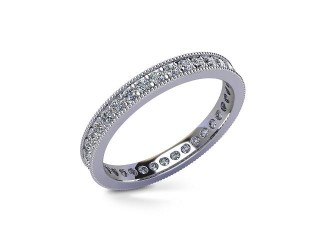 Full Diamond Eternity Ring in 18ct. White Gold: 2.7mm. wide with Round Milgrain-set Diamonds - 12
