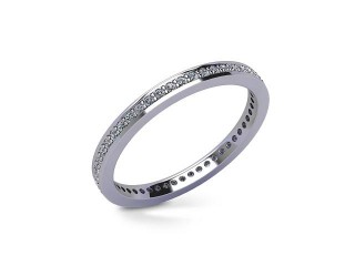 Full Diamond Eternity Ring in 18ct. White Gold: 2.0mm. wide with Round Milgrain-set Diamonds - 12