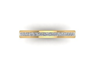 Semi-Set Diamond Eternity Ring in 18ct. Yellow Gold: 2.7mm. wide with Princess Channel-set Diamonds - 9