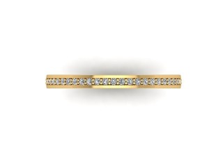 Semi-Set Diamond Eternity Ring in 18ct. Yellow Gold: 2.0mm. wide with Round Milgrain-set Diamonds - 9