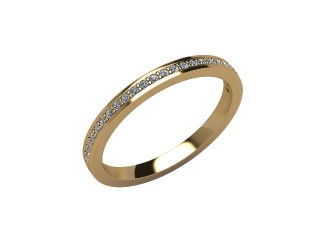 Semi-Set Diamond Eternity Ring in 18ct. Yellow Gold: 2.0mm. wide with Round Milgrain-set Diamonds - 12