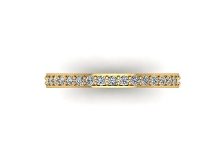 Semi-Set Diamond Eternity Ring in 18ct. Yellow Gold: 2.2mm. wide with Round Milgrain-set Diamonds - 9