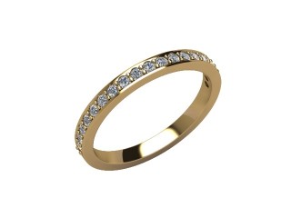 Semi-Set Diamond Eternity Ring in 18ct. Yellow Gold: 2.2mm. wide with Round Milgrain-set Diamonds - 12