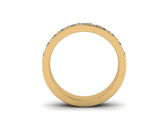 Semi-Set Diamond Eternity Ring in 18ct. Yellow Gold: 4.1mm. wide with Round Milgrain-set Diamonds - 3