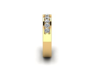 Semi-Set Diamond Eternity Ring in 18ct. Yellow Gold: 4.1mm. wide with Round Milgrain-set Diamonds - 6