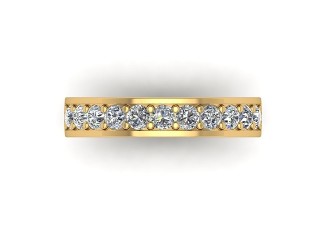 Semi-Set Diamond Eternity Ring in 18ct. Yellow Gold: 4.1mm. wide with Round Milgrain-set Diamonds - 9