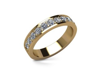Semi-Set Diamond Eternity Ring in 18ct. Yellow Gold: 4.1mm. wide with Round Milgrain-set Diamonds - 12
