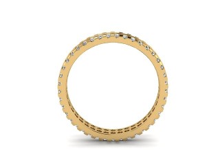 Full Diamond Eternity Ring in 18ct. Yellow Gold: 3.8mm. wide with Round Shared Claw Set Diamonds - 3
