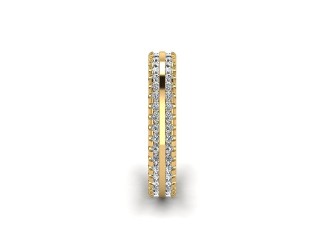 Full Diamond Eternity Ring in 18ct. Yellow Gold: 3.8mm. wide with Round Shared Claw Set Diamonds - 6