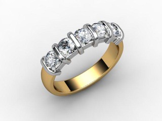 Semi-Set Diamond Eternity Ring 0.75cts. in 18ct. Yellow &amp; White Gold-88-18030