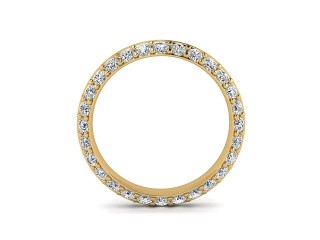 Full Diamond Eternity Ring in 18ct. Yellow Gold: 4.0mm. wide with Round Milgrain-set Diamonds - 3