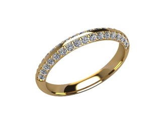 Semi-Set Diamond Eternity Ring in 18ct. Yellow Gold: 2.7mm. wide with Round Milgrain-set Diamonds - 12