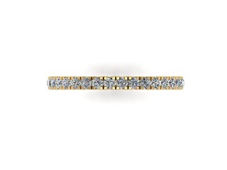 Full Diamond Eternity Ring in 18ct. Yellow Gold: 1.9mm. wide with Round Split Claw Set Diamonds - 9