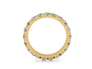 Full Diamond Eternity Ring in 18ct. Yellow Gold: 3.1mm. wide with Round Split Claw Set Diamonds - 3