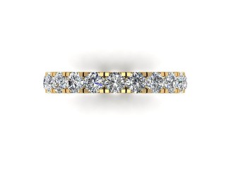 Full Diamond Eternity Ring in 18ct. Yellow Gold: 3.1mm. wide with Round Split Claw Set Diamonds - 9