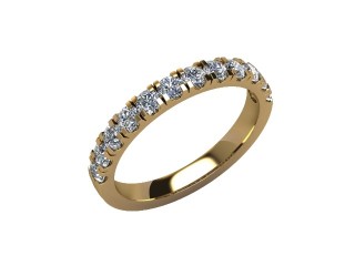 Semi-Set Diamond Eternity Ring in 18ct. Yellow Gold: 2.6mm. wide with Round Split Claw Set Diamonds - 12