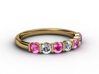 Pink Sapphire and Diamond 0.75cts. in 18ct. Yellow Gold-88-18052-124