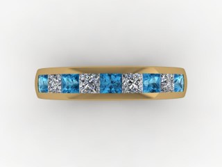 Blue Topaz and Diamond 1.30cts. in 18ct. Yellow Gold - 9