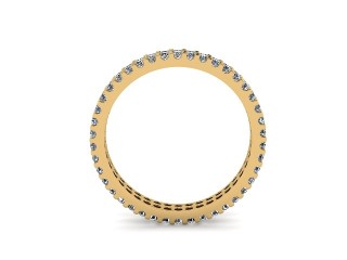 Full Diamond Eternity Ring in 18ct. Yellow Gold: 3.2mm. wide with Round Shared Claw Set Diamonds - 3
