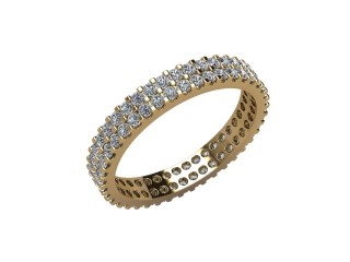 Full Diamond Eternity Ring in 18ct. Yellow Gold: 3.2mm. wide with Round Shared Claw Set Diamonds - 12