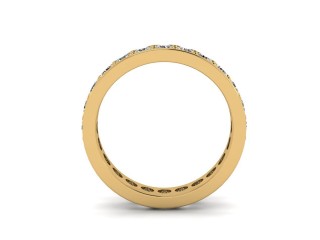 Full Diamond Eternity Ring in 18ct. Yellow Gold: 4.1mm. wide with Round Milgrain-set Diamonds - 3