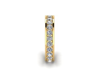 Full Diamond Eternity Ring in 18ct. Yellow Gold: 4.1mm. wide with Round Milgrain-set Diamonds - 6