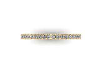 Semi-Set Diamond Eternity Ring in 18ct. Yellow Gold: 1.7mm. wide with Round Shared Claw Set Diamonds - 9