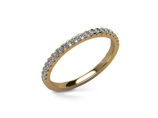 Semi-Set Diamond Eternity Ring in 18ct. Yellow Gold: 1.7mm. wide with Round Shared Claw Set Diamonds - 12