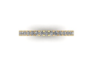 Semi-Set Diamond Eternity Ring in 18ct. Yellow Gold: 1.9mm. wide with Round Shared Claw Set Diamonds - 9