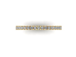 Semi-Set Diamond Eternity Ring in 18ct. Yellow Gold: 1.7mm. wide with Round Shared Claw Set Diamonds - 9