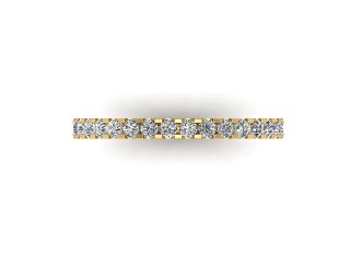 Semi-Set Diamond Eternity Ring in 18ct. Yellow Gold: 1.9mm. wide with Round Shared Claw Set Diamonds - 9