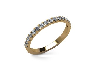 Semi-Set Diamond Eternity Ring in 18ct. Yellow Gold: 1.9mm. wide with Round Shared Claw Set Diamonds - 12