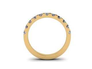 Semi-Set Diamond Eternity Ring in 18ct. Yellow Gold: 2.6mm. wide with Round Shared Claw Set Diamonds - 3