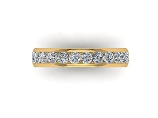 Semi-Set Diamond Eternity Ring in 18ct. Yellow Gold: 4.0mm. wide with Round Channel-set Diamonds - 9