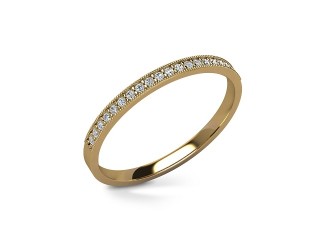 Semi-Set Diamond Eternity Ring in 18ct. Yellow Gold: 1.8mm. wide with Round Milgrain-set Diamonds - 3