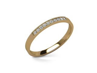 Semi-Set Diamond Eternity Ring in 18ct. Yellow Gold: 2.0mm. wide with Round Milgrain-set Diamonds - 3