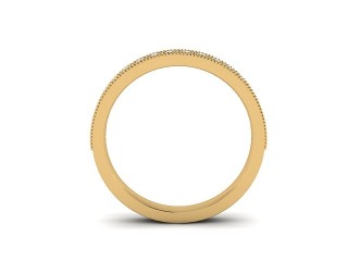 Semi-Set Diamond Eternity Ring in 18ct. Yellow Gold: 2.7mm. wide with Round Milgrain-set Diamonds - 3
