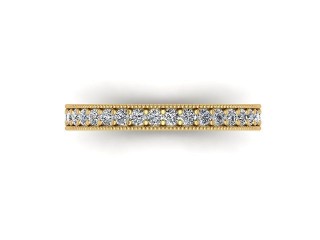 Semi-Set Diamond Eternity Ring in 18ct. Yellow Gold: 2.7mm. wide with Round Milgrain-set Diamonds - 9