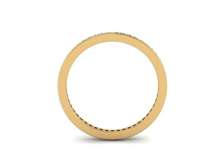 Full Diamond Eternity Ring in 18ct. Yellow Gold: 2.0mm. wide with Round Milgrain-set Diamonds - 3