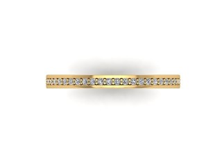 Full Diamond Eternity Ring in 18ct. Yellow Gold: 2.0mm. wide with Round Milgrain-set Diamonds - 9