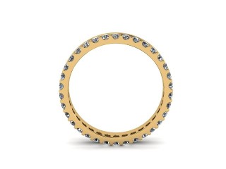 Full Diamond Eternity Ring in 18ct. Yellow Gold: 3.5mm. wide with Round Shared Claw Set Diamonds - 3
