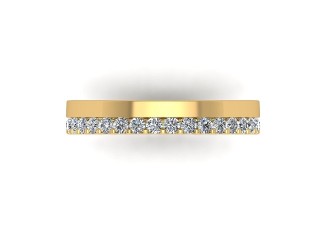 Full Diamond Eternity Ring in 18ct. Yellow Gold: 3.5mm. wide with Round Shared Claw Set Diamonds - 9