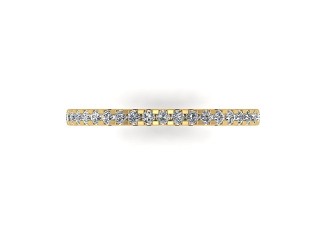 Full Diamond Eternity Ring in 18ct. Yellow Gold: 1.7mm. wide with Round Shared Claw Set Diamonds - 9