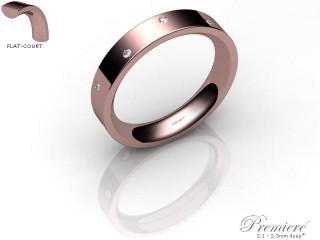 Men's Diamond Scatter 9ct. Rose Gold 4mm. Flat-Court Wedding Ring-9PG10D-4FCXG