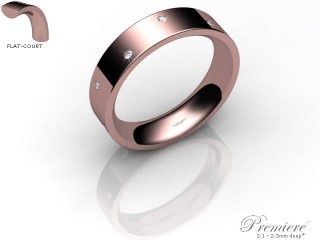 Men's Diamond Scatter 9ct. Rose Gold 5mm. Flat-Court Wedding Ring-9PG10D-5FCXG